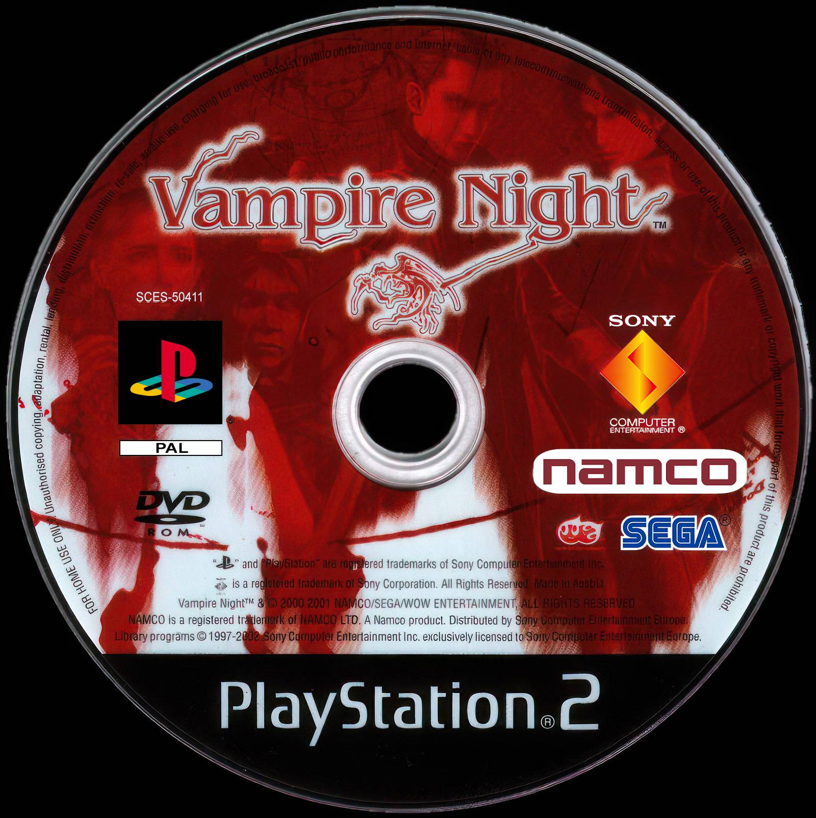 Лицензионный диск PAL Vampire Night для PlayStation 2